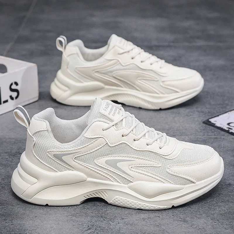 Mens Sneakers 2024 Spring New Mesh Breathable Running Sport Shoes Light Soft Thick Sole Hole Man Casual Shoes Athletic Sneakers Z250319