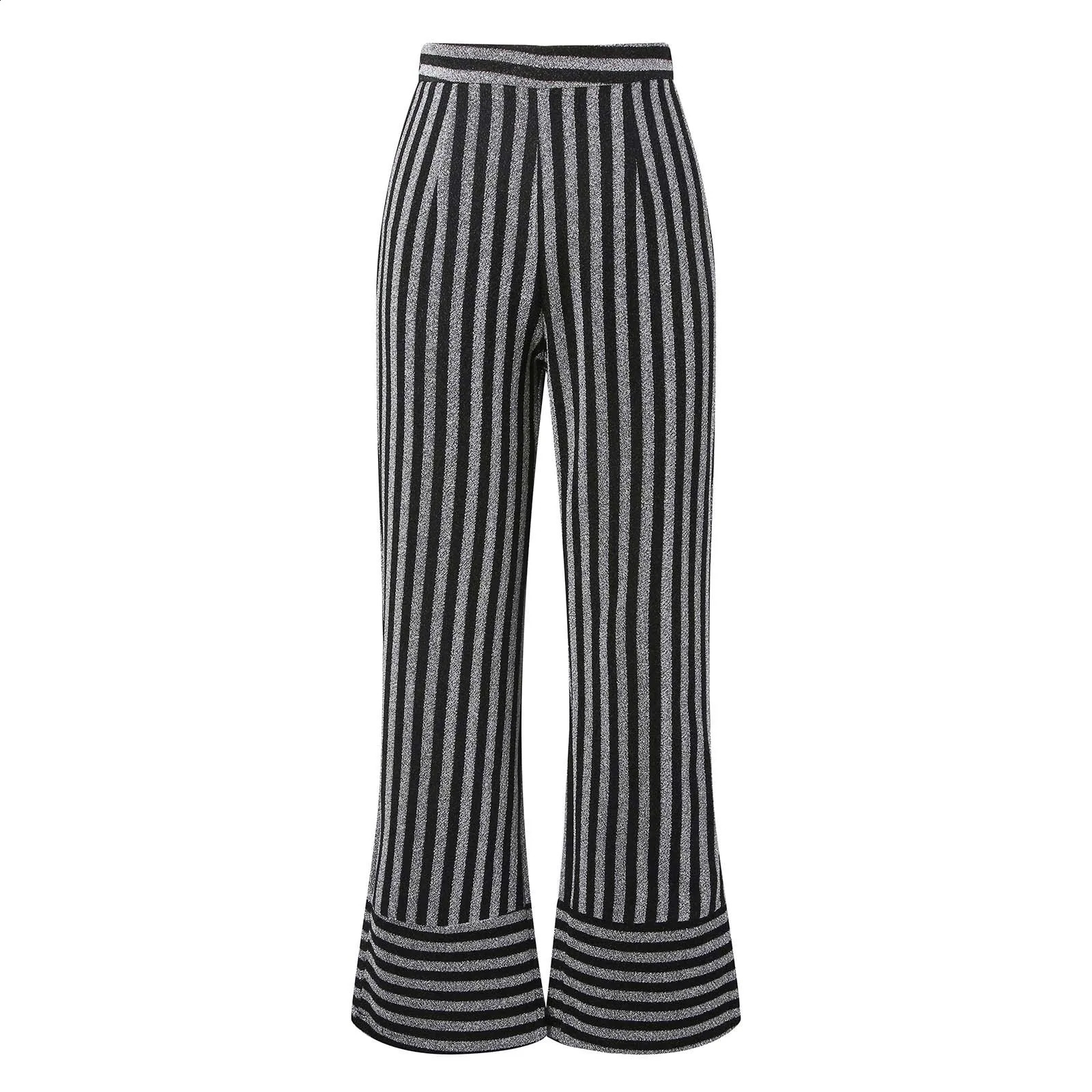 Striped Printing Clothes For Women 2 Piece Set Casual Loose Cardigan Tops Spring Clothing Wide Leg Pant Suit Trousers Suits 250317