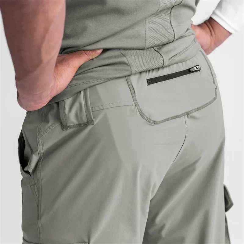 2024 New Mens Cargo Pants Summer Thin Loose Quick-Drying Elastic Leggings Running Training Sweatpants Casual Trend Trousers X250319