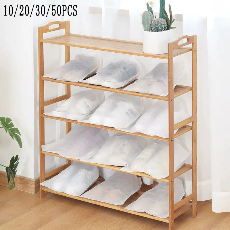 102030 piece shoe cover nonwoven fabric dustproof brushed transparent storage bag travel dry protection 250318