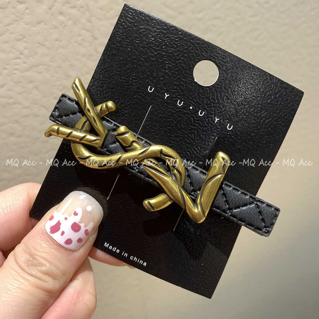 Hair Clips Barrettes Ys Gold Silver Leather Hair Clip with Bangs Sweet and Cool Girl Style Duckbill Versatile H250318