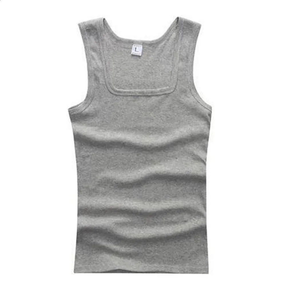 Summer Plus Size Men Clothing Tank Tops Black White Gray Singlets Sleeveless Fitness Men Vest Casual Bodybuilding Vest 250319