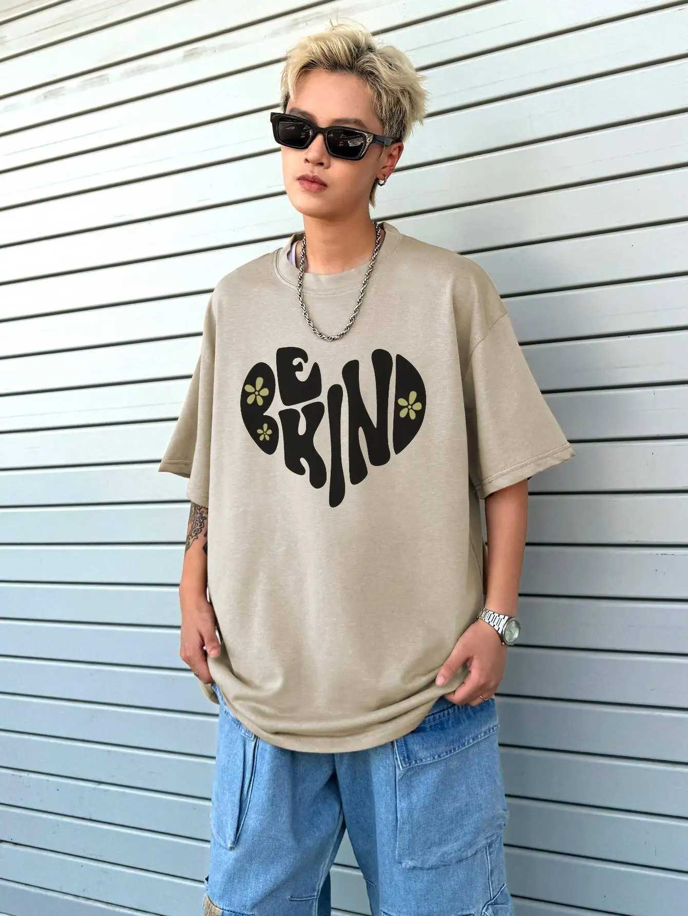 Letter Graphic Mens Casual Crew Collar T-shirt Fashion Short Sleeve T-shirt Summer High Quality Cotton Clothing Mens TopT250318