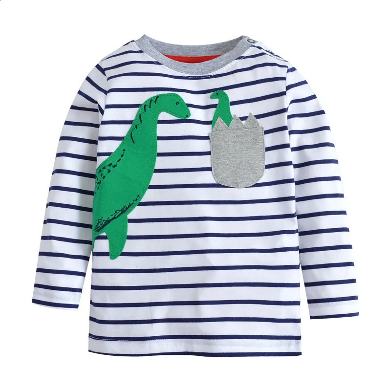Little maven Baby Kids Tops Autumn Casual Clothes Cotton T-shirt Long Sleeves Animal Dinosaur Boys Long Sleeve T Shirts 250319