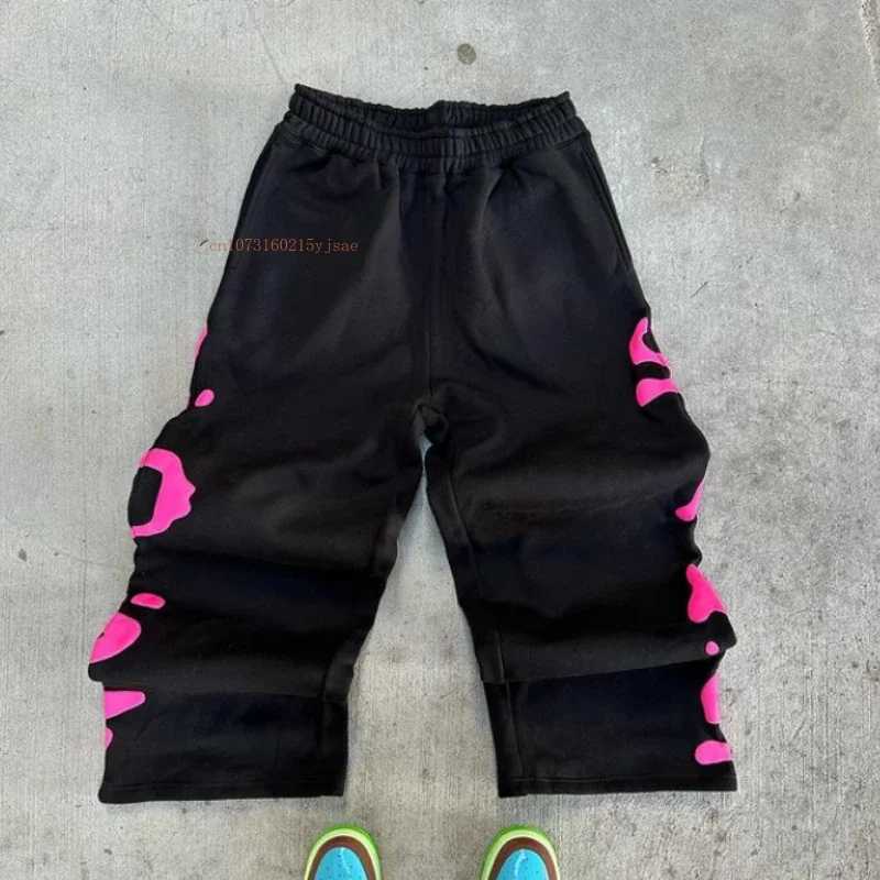Lost Sins Loose Fashion Couple Straight Pants Men Women Foam Embroidered Sweatpants American Street Style Hipster Casual Pants X250319