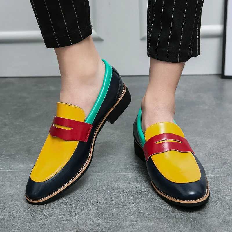 Mens Business Leisure Patent Lazy Mens Lace Elegant Luxury Shoes Black BrownXJ250319