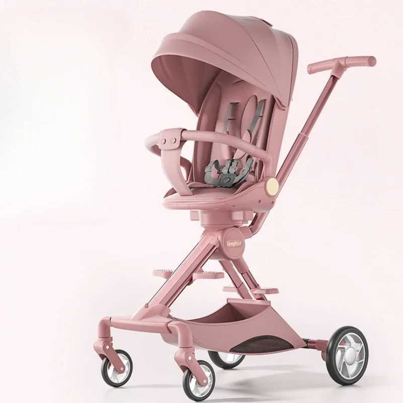 Lightweight Foldable High View Stroller Can Be Rotated 360 Sitable and Reclinable Baby Stroller Aluminum Alloy Frame Z250319