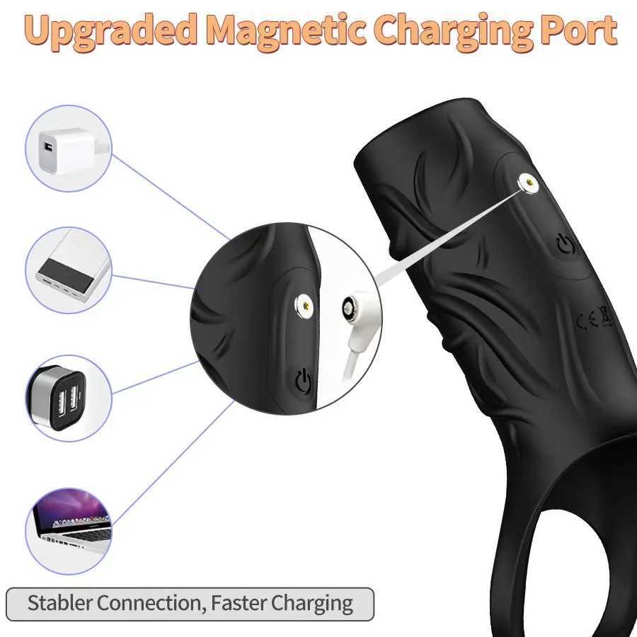 Vibrator penis set rooster ring penis injection extender G-spot stimulation coupler adult sex toy W250319