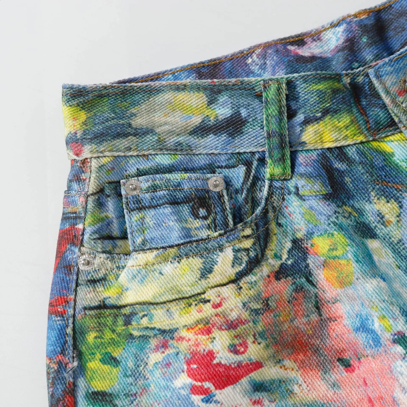 retro graffiti jeans mens streetwear hip-hop loose straight jeans Y2K bagged jeans Trouser clothing 250317