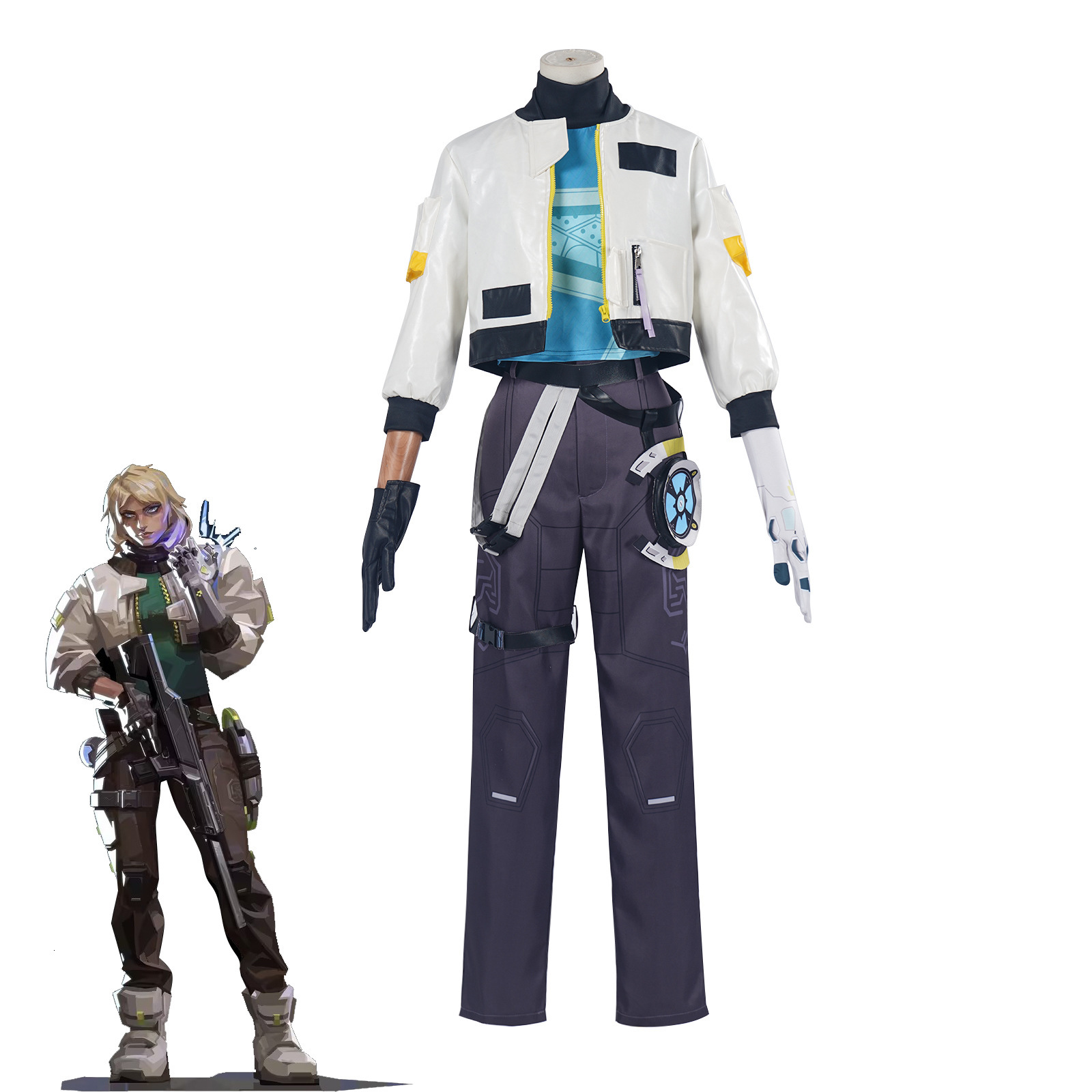 Fearless Contract Sentry Steel Lock Game Character Cosplay Costume