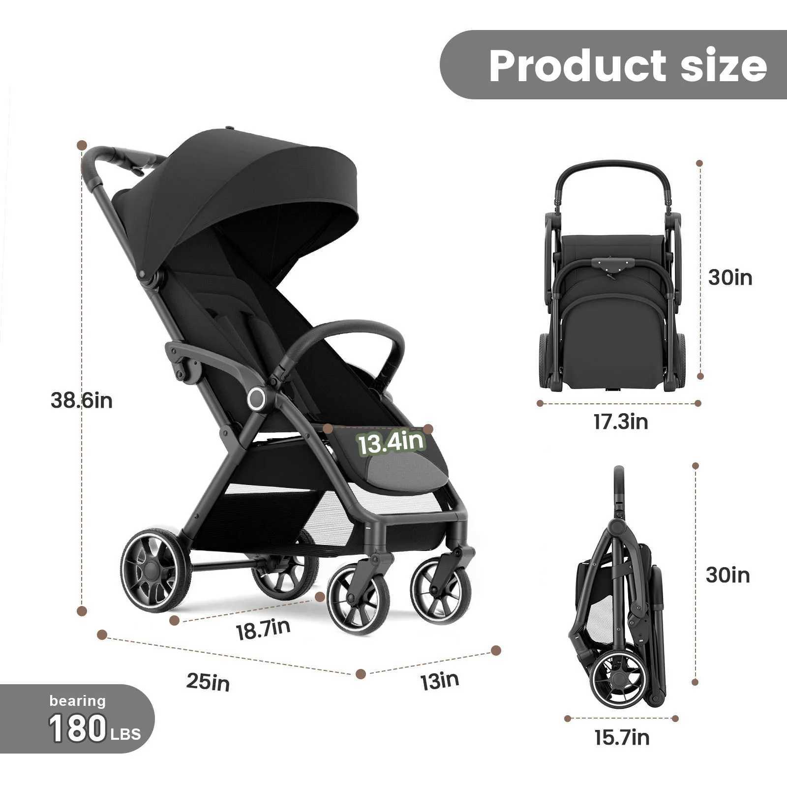 Standard stroller seat foldable portable newborn stroller luxury stroller set toddler 360 swing seat Z250319