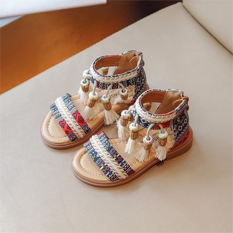 Girls sandals Little girls foreign style holiday shoes Roman shoes new summer children's beach shoes 2025s