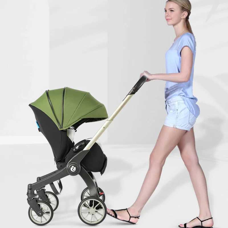 Baby stroller 4-in-1 multifunctional newborn baby stroller 3-in-1 baby stroller foldable basket PE seat Z250319