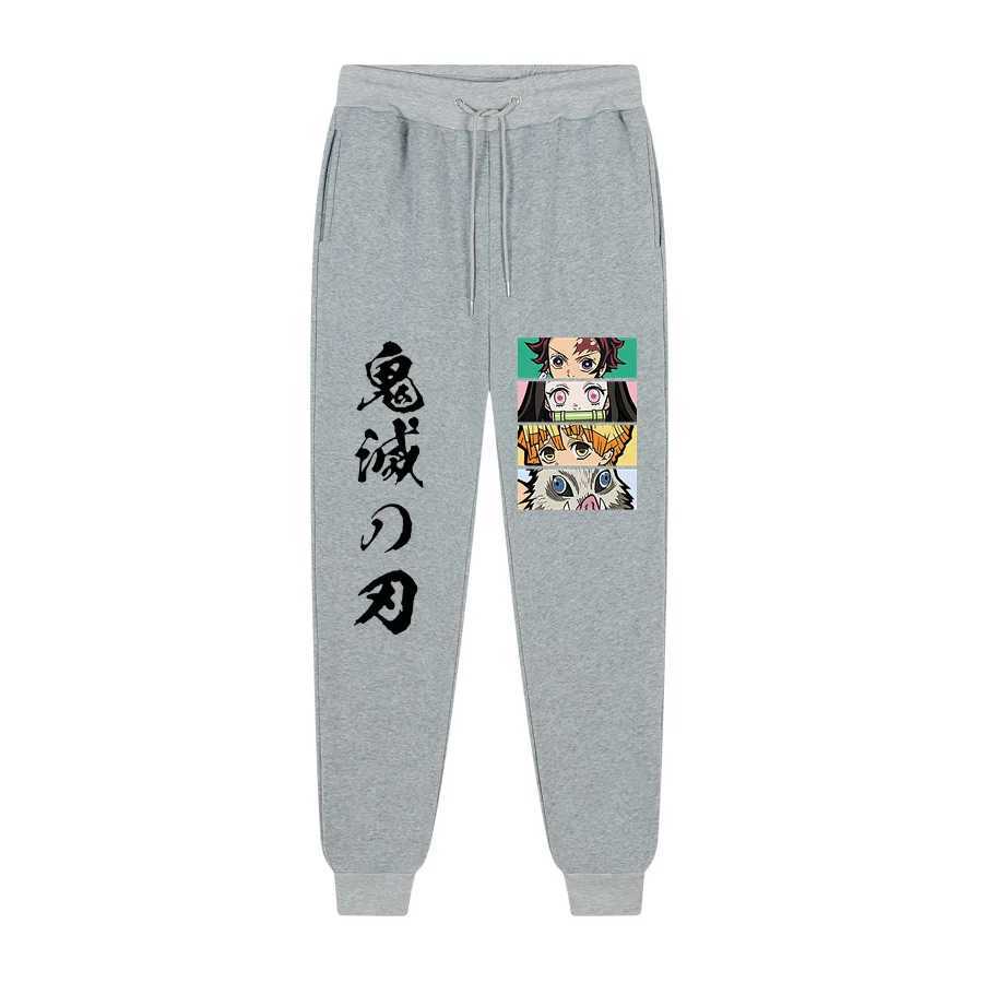 Quality Fleece Jogging TrousersAnime Demon Slayer Eyes Print Japanese Anime Printing Men Women Pants Streetwear Men SweatpantS X250319
