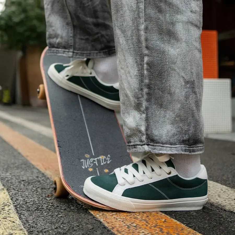 Joiints Green Puffy Tgue Skating Shoes Vcani Casual Shoes Short and Fat Sports Shoes Breathable Lace Upper Non slip Outsole Y250318