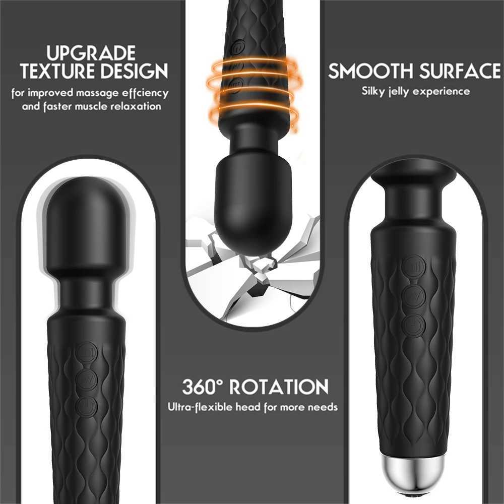 Powerful Clitoris Stimulation Adult Personal Silicone Sex Toy Magic Av Wand Massager Dildo Masturbator Vibrator For Women Female W250319