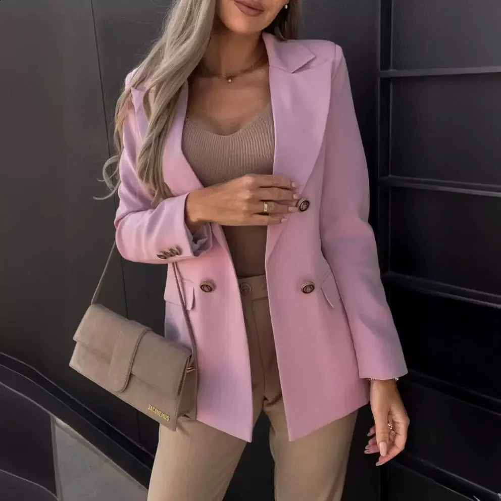 The selling European style double chest fashionable suit jacket quickly sold through boutique online shopping 250319