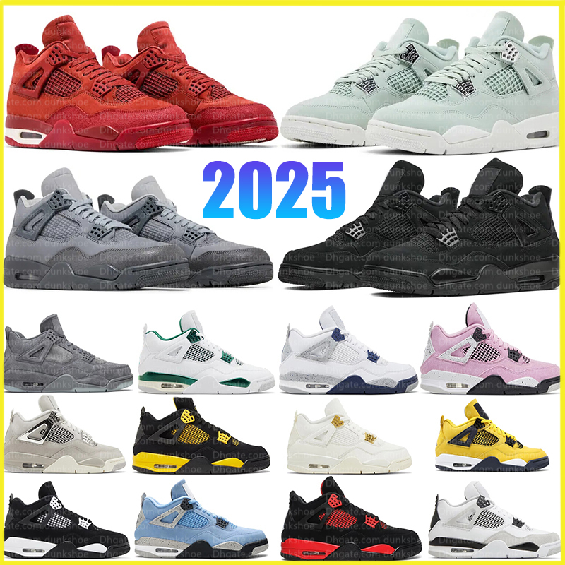 2025 Abundance 4 Brick by Brick 4s basketball shoes Thunder Military Black Cat Lightning Lightning Cool Grey Cool Grey