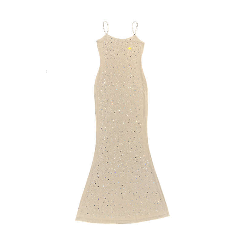 High End Women's Hot Stamping Suspender Dress, Sexy, Light Luxury, Niche Banquet, Birthday, Sexy Dress