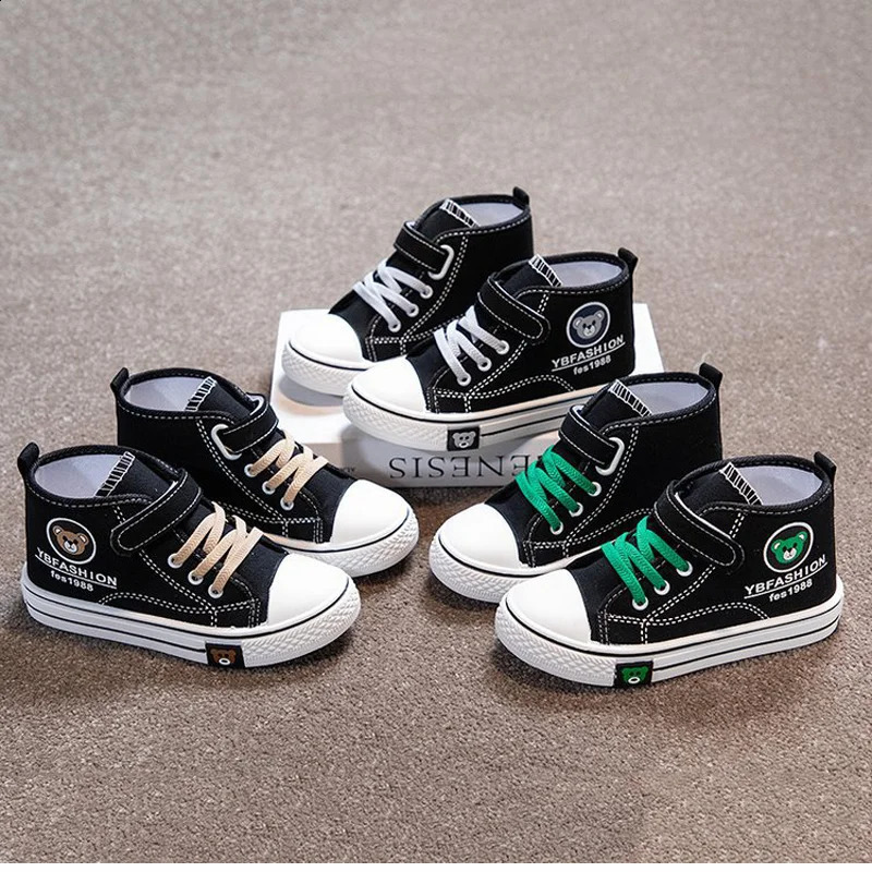 Mens and Womens High-Top Canvas Shoes Autumn and Winter Childrens Casual Board Shoes Childrens Casual Childrens Shoes 250319