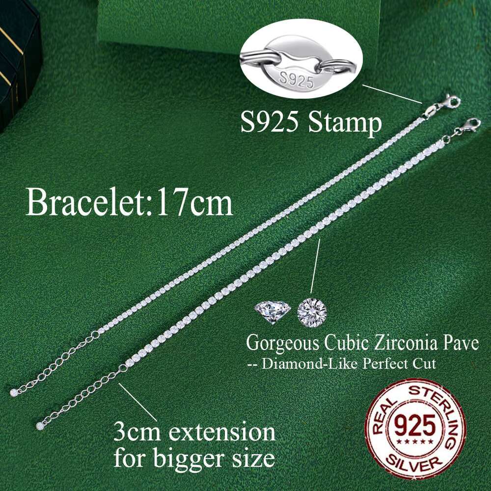 Fashion chain tennis 3mm straight pull adjustable pure sier bracelet for women