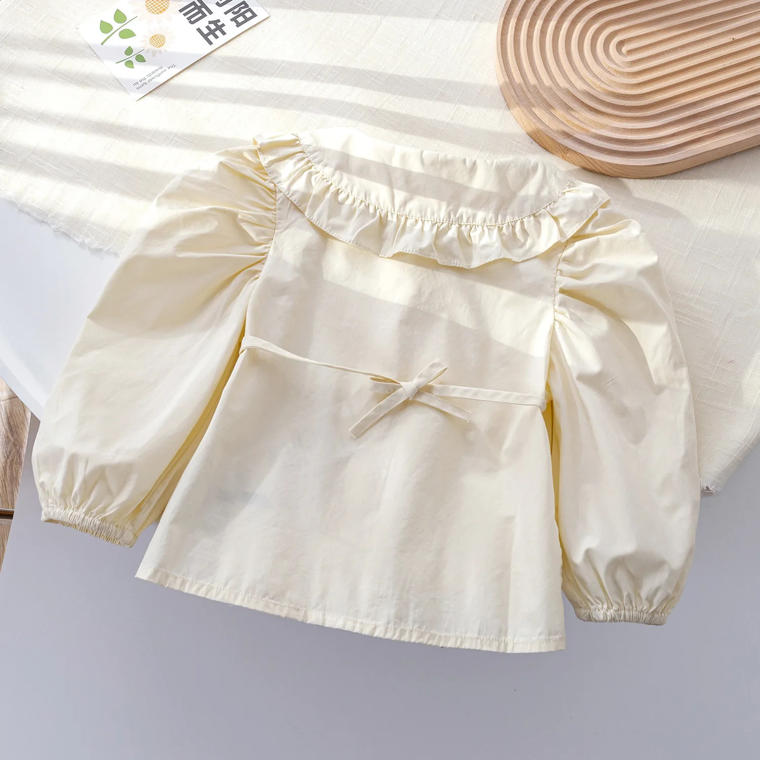Childrens shirt lace floral embroidery lapel girls baby 250319