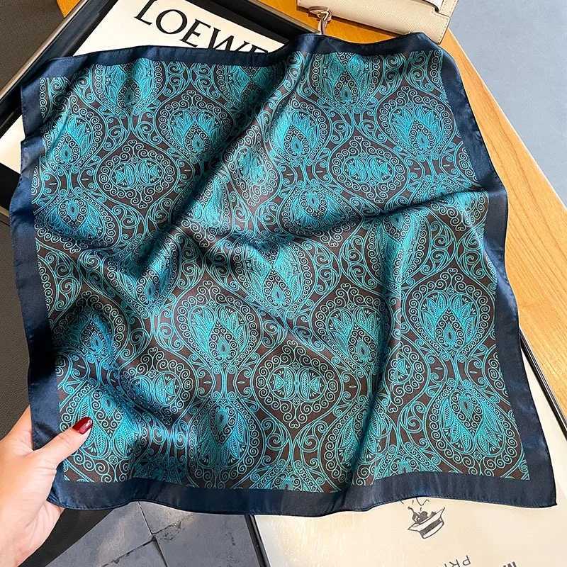 53cm Warm Square 100% Silk Scarf Foard Bandana Womens Hairband Flower Scarf Red Collar Spring New Pocket Tie X250319