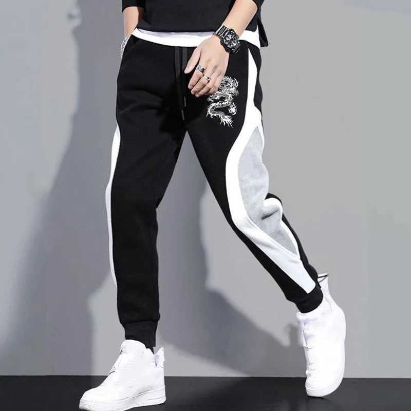 New Men Casual Drawstring dragon print Pants Jogger Pants Sweatpants Running Pants Sweatpants for Men X250319