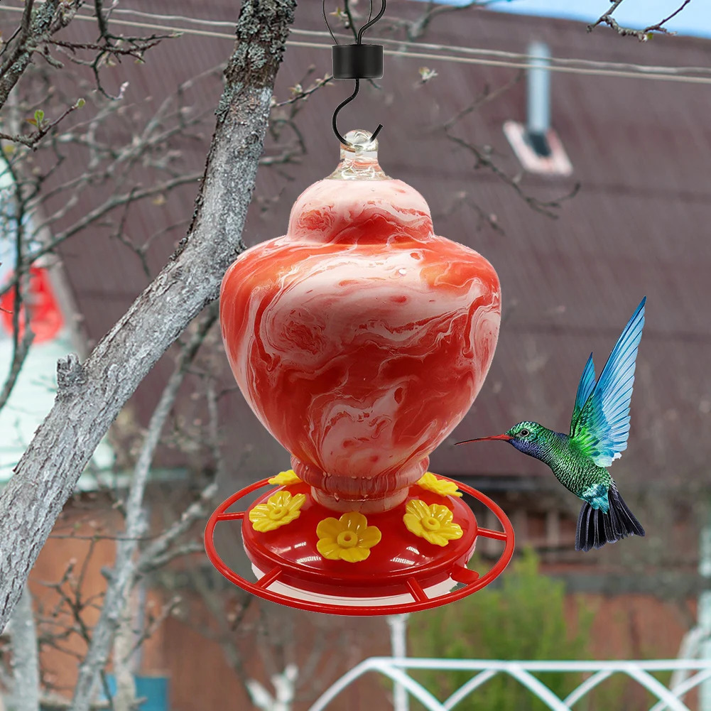 Painted Bird Water Dispenser Bottle Outdoor Garden Hook Flower Hummingbird Cup Bowl Pet Supplies 250318