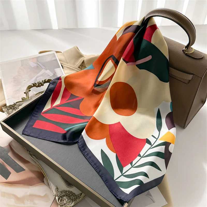 70 * 70cm silk square scarf fabric soft print hair hair clip collar tie bag ribbon strap fashionable decoration X250319