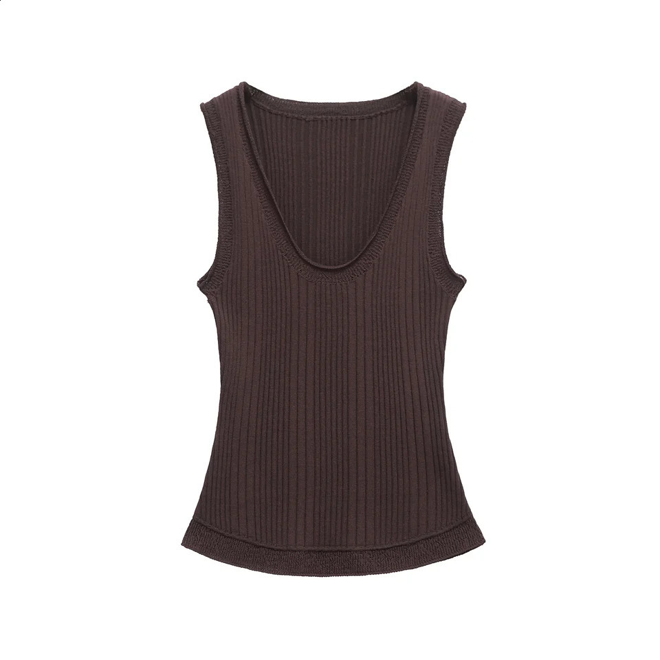 TRAFSHE Spring Women Top Y2k Vest Solid ONeck Sleeveless Knitted Tanks Camis Woman Clothing Summer Female Tops 2893022 250319