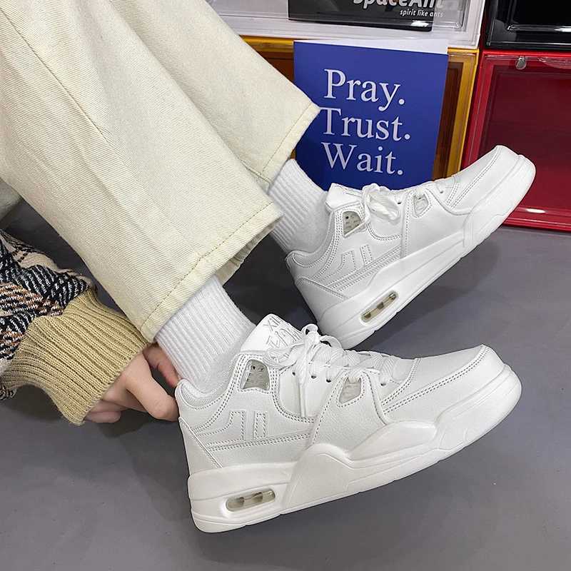 White Air Cushion Mens Sneakers Casual Male Flat Shoes Outdoor Male Running Shoes Solid Color Men Shoes New Zapatos Para Hombres Z250319