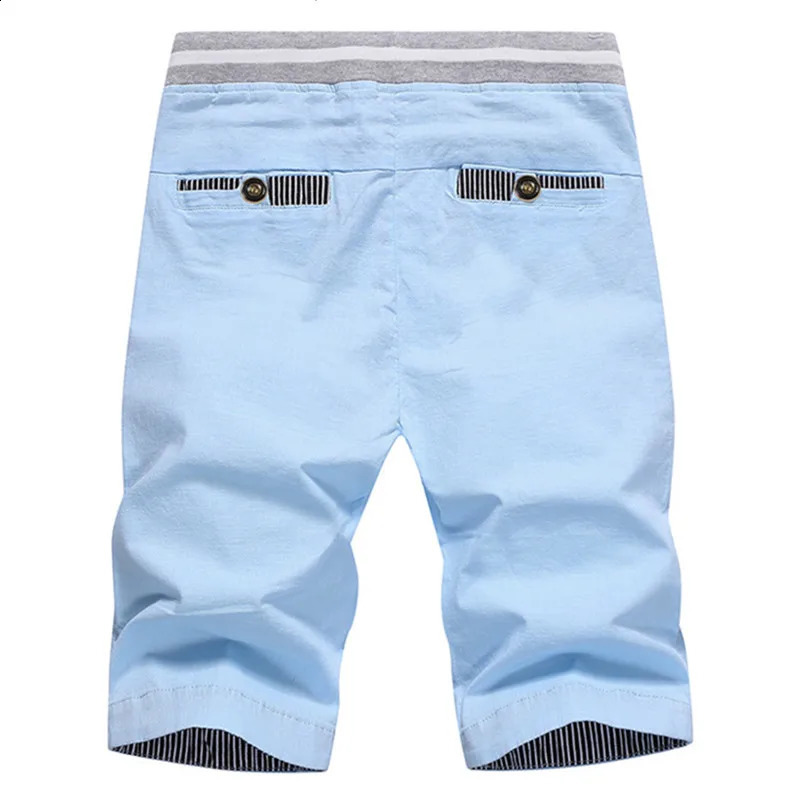 2024 Summer Mens Shorts Casual Cotton Fashion Boardshort Bermuda Male Drawstring Elastic Waist Breeches Beach Shorts Men 250317