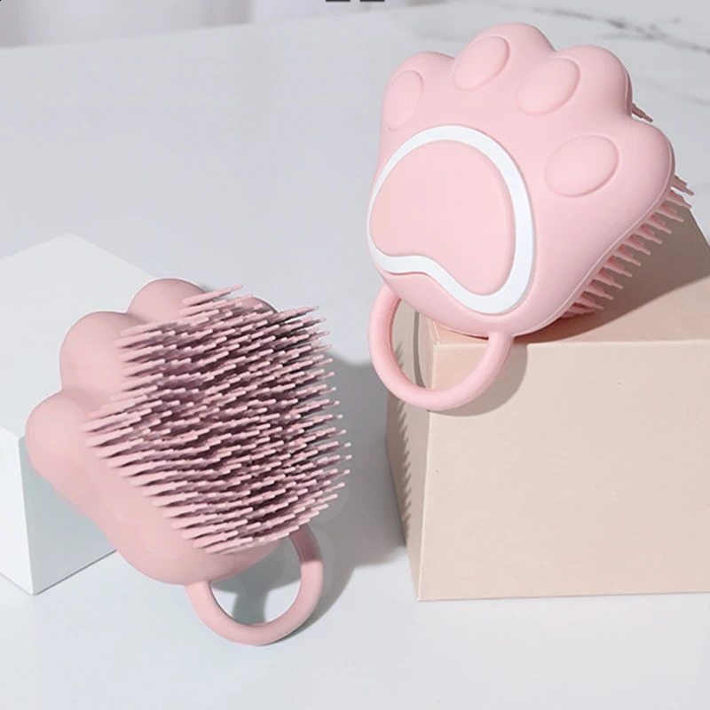 Silicone Pet Bath Brush Dog SPA Massage Comb Dogs Cats Shower Hair Grooming Cleaning Supplies 250318
