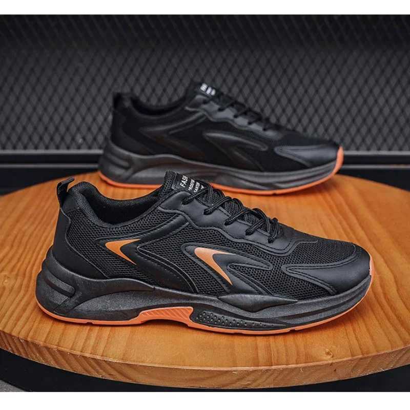 Mens Sneakers 2024 Spring New Mesh Breathable Running Sport Shoes Light Soft Thick Sole Hole Man Casual Shoes Athletic Sneakers Z250319