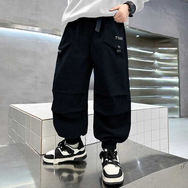 Autumn school boys cotton harem folding pants childrens sports pencil pants big childrens loose harem Trouser high-quality 5 to 14 years oldT250318