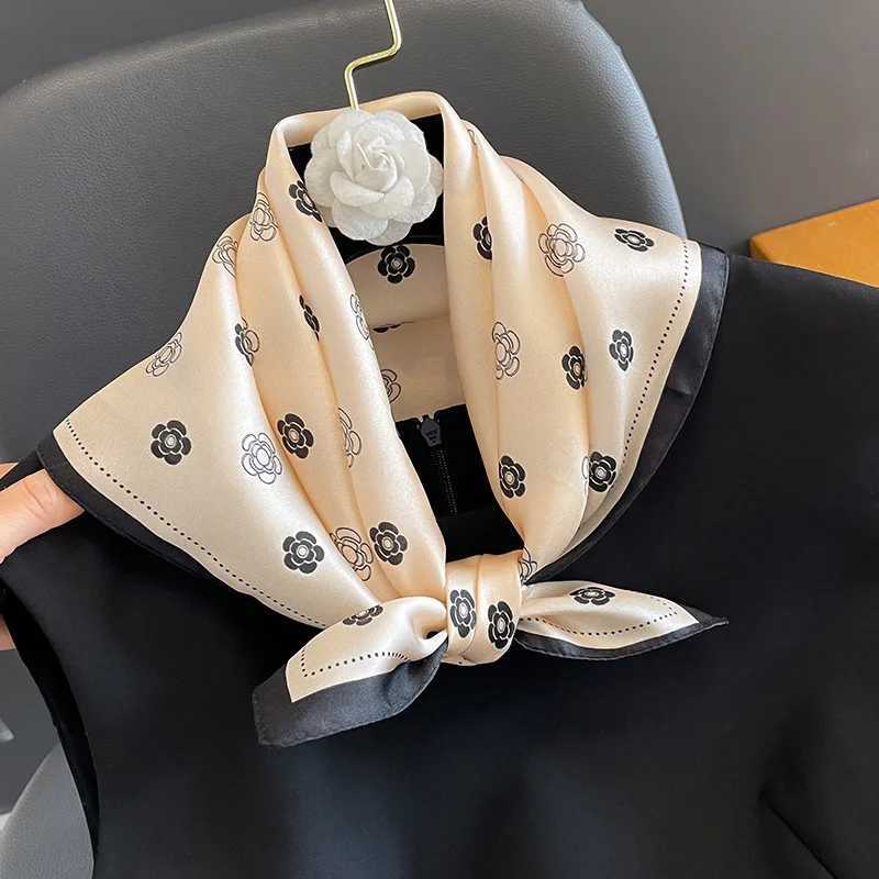 100% silk scarf small handle hair ribbon collar Fem luxury brand design square 2023 X2503191