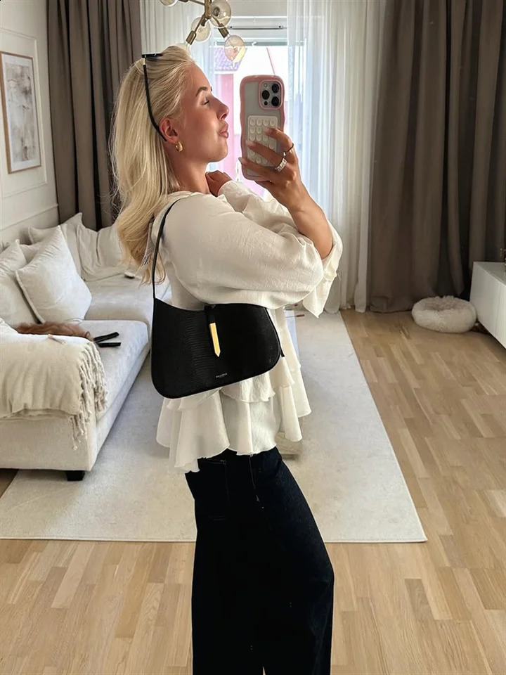 Casual Cascaded Ruffle Puff Sleeve Womens Loose Oneck White Top 2025 Spring Fashion Elegant Shirt 250319