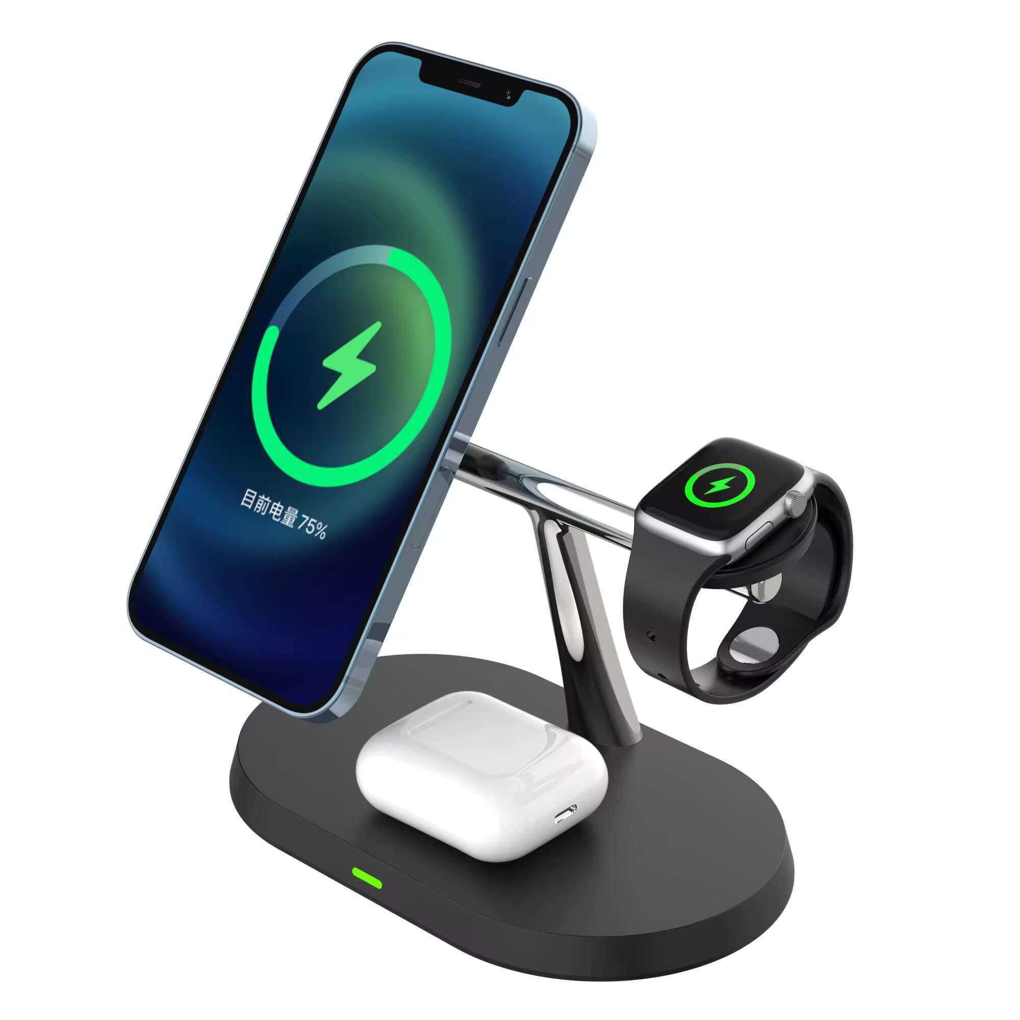 15W 3 in 1 Magnetic Wireless Charger Stand iPhone 12 13 Max Apple Watch Fast Charging Dock Station for Pro