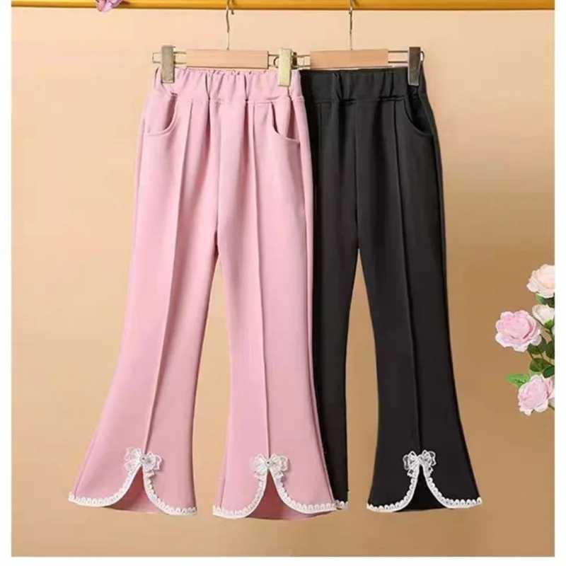 2024 New Fashion Childrens Stretch Flared Pants Trouser for Teenager Girls Clothes 2 4 6 8 10 YearsT250318