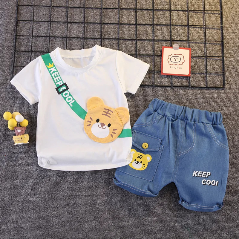 Summer Baby Boys Clothing Sets Cartoon Bear Cotton T-Shirt Shorts 2Pcs Suits for Baby Kids Tracksuits Infant Casual Outfits 250319