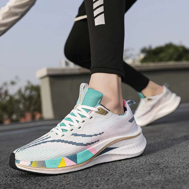 New Air Cushioning Running For Men White Marathon Outdoor Sports Shoes Women Non-slip Athletic Male Sneakers