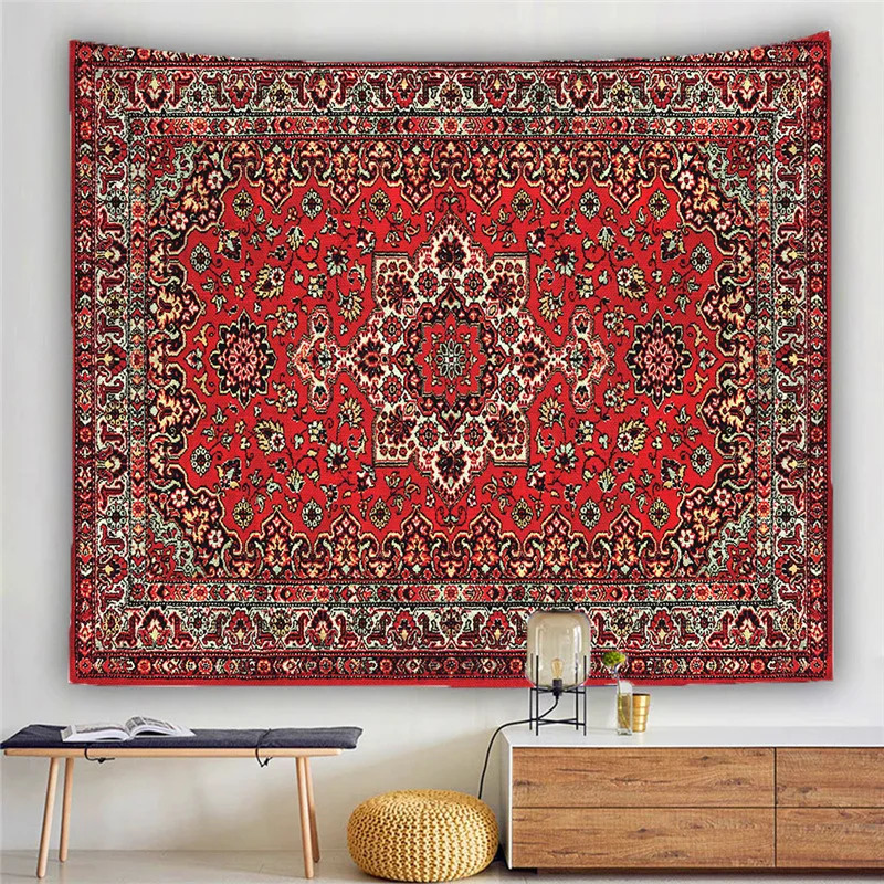 Persian Tapestry Wall Hanging Beach Blanket Mattress Psychic Bohemian Yoga Mat Mandala 250313