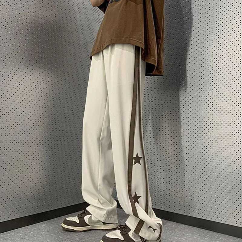 Y2K Star Sweatpants Men Black Sports Pants Wide Leg Trousers Male Japanese Streetwear Hip Hop Graphic Loose Casual X250319