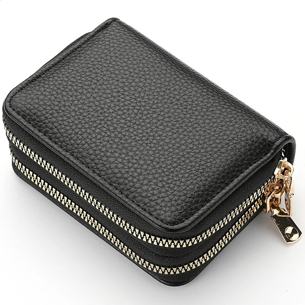 Stylish Womens Card Holder Wallet Double Layer Zipper Multi-Function Compact for Cards Cash Small Portable Organizer 250318