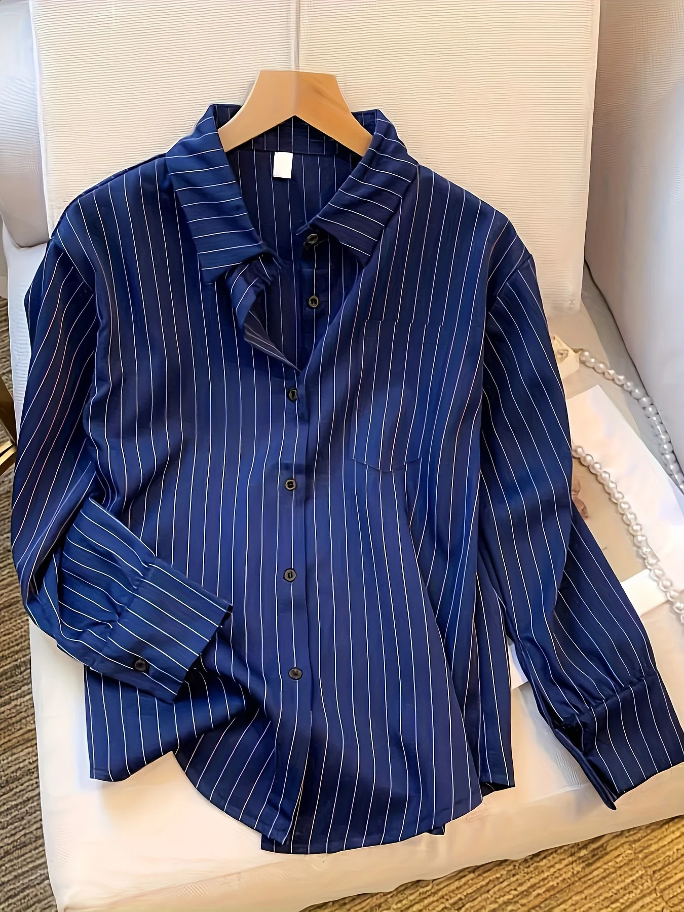 Womens long sleeved shirt ned with a sense of ethnic minority commuting in autumn and spring highend top 250319