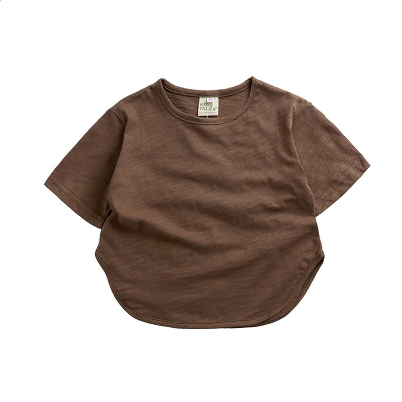 Arrivals Boys Girls Cotton T-shirts Kids For Childrens Clothing Plain Tees Shorts Sleeves Cozy Pullover Tops Youth Outfits 250319