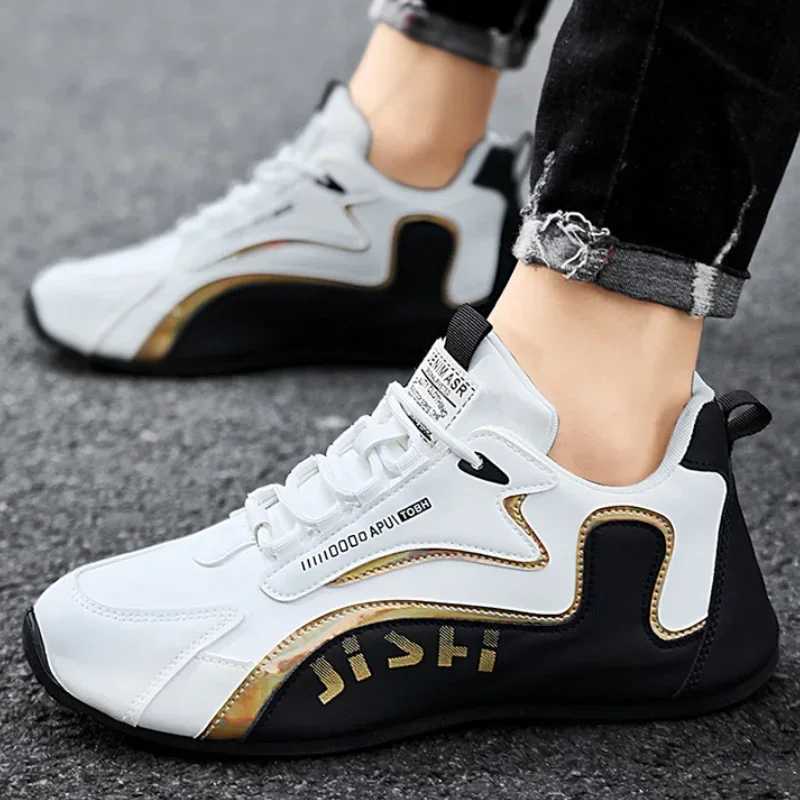 Mens PU Leather Waterproof Sneakers Casual Sports Shoes Mens Lightweight Breathable Flat Non-slip Tenis Shoes Zapatillas Hombre Z250319