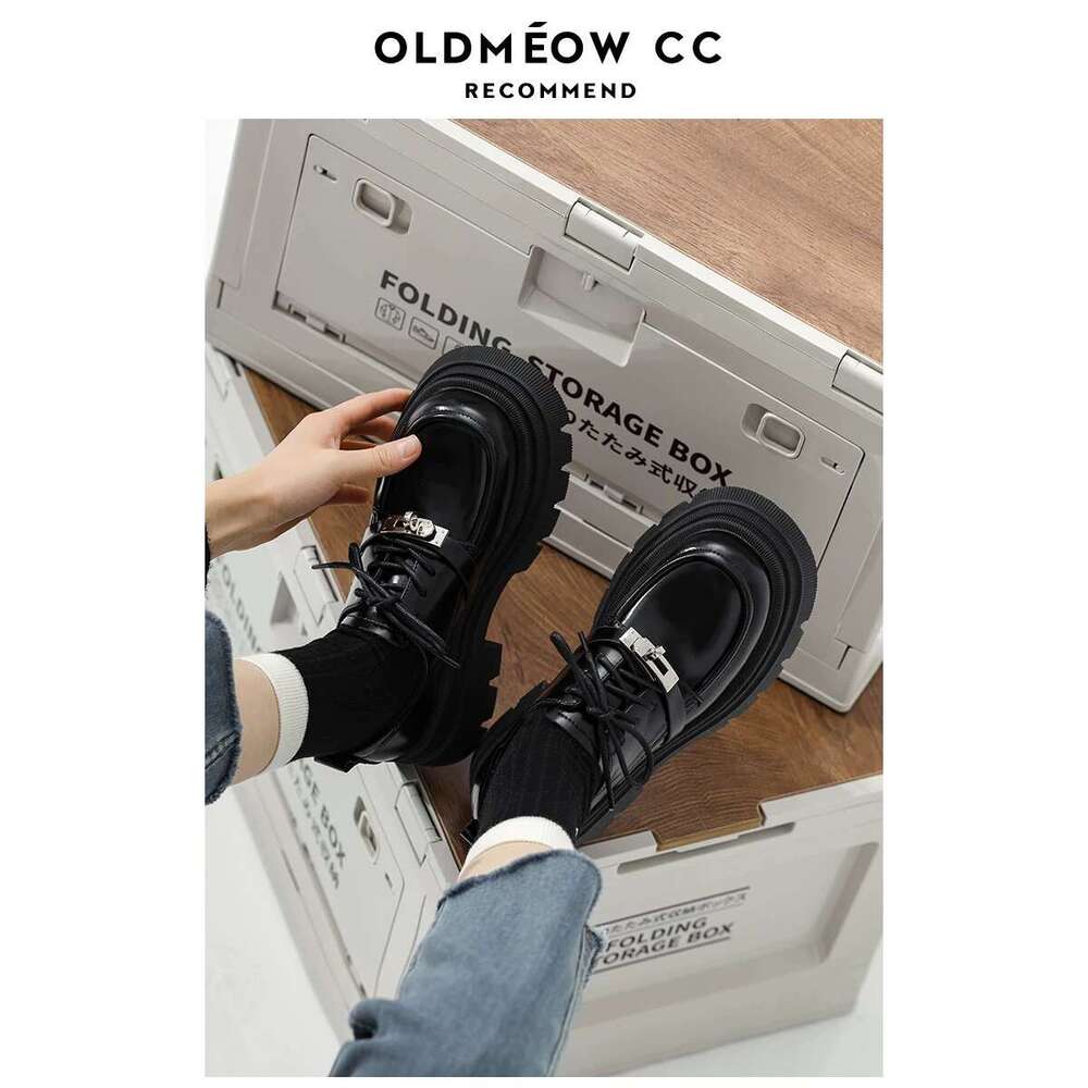 2025 NEWS Fashion shoes Thick-soled black small leather French platform loafers women's 23 new autumn Mary Jane single shoes