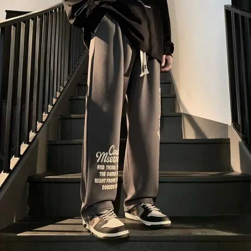 New Mens Pants Fashion Korean Style Ribbon Streetwear Harem Pants Elastic Waist Cargo Pants Men Casual Hip Hop Sweatpants Men X250319
